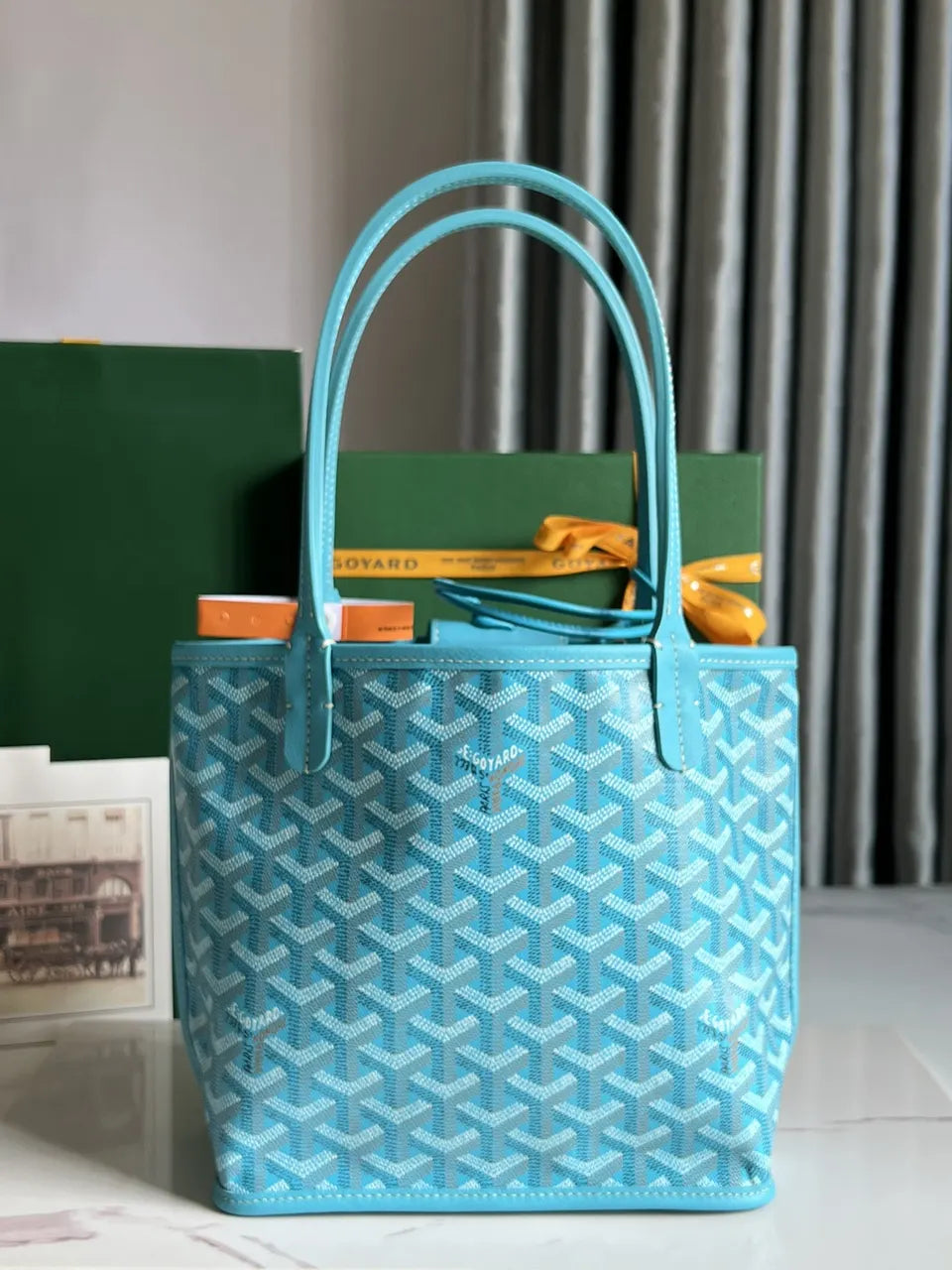 Goyard Turquoise Anjou Mini - Hình 3
