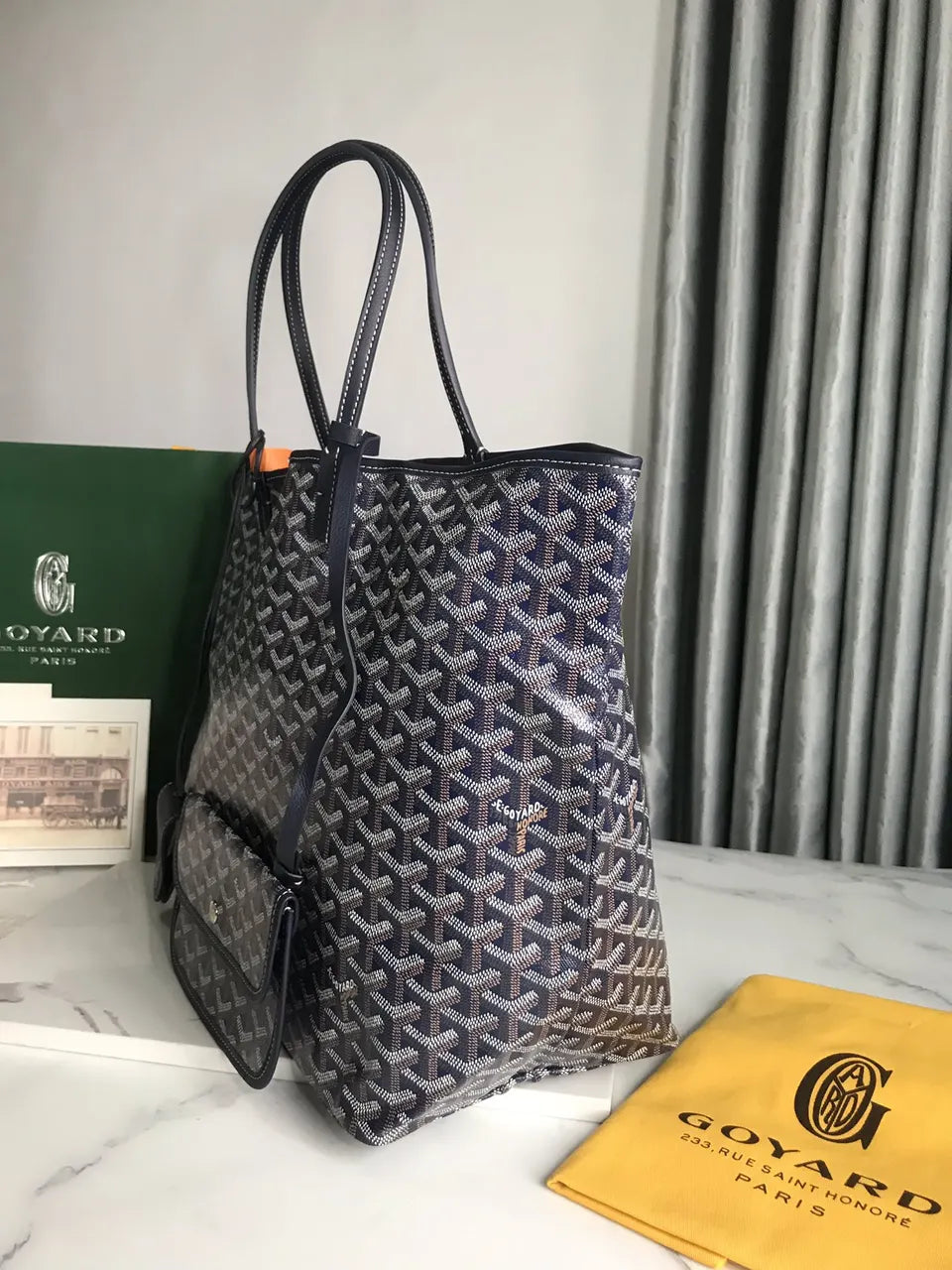 Goyard Blue Navy Saint Louis Tote - Hình 2