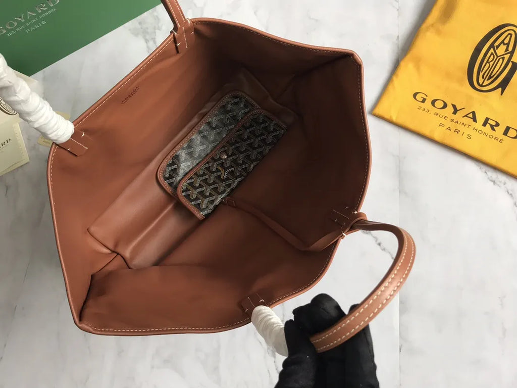 Goyard Brown Goyardine Tote - Hình 8