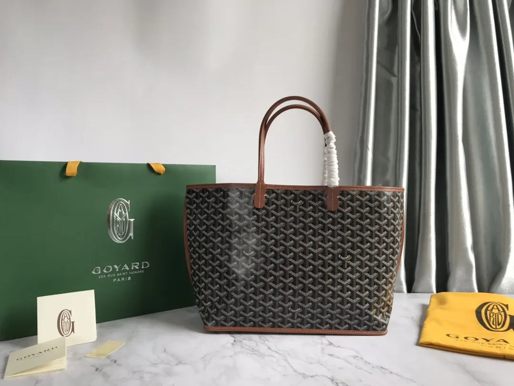 Goyard Brown Goyardine Tote - Hình 3