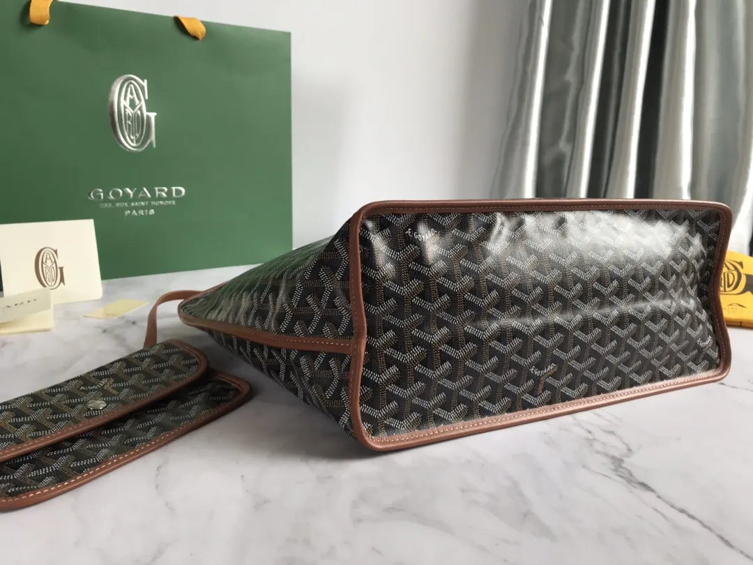 Goyard Brown Goyardine Tote - Hình 4