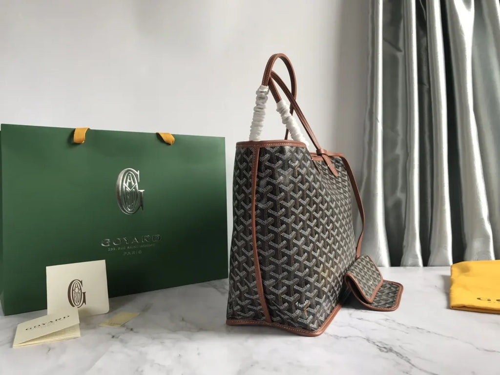 Goyard Brown Goyardine Tote - Hình 2