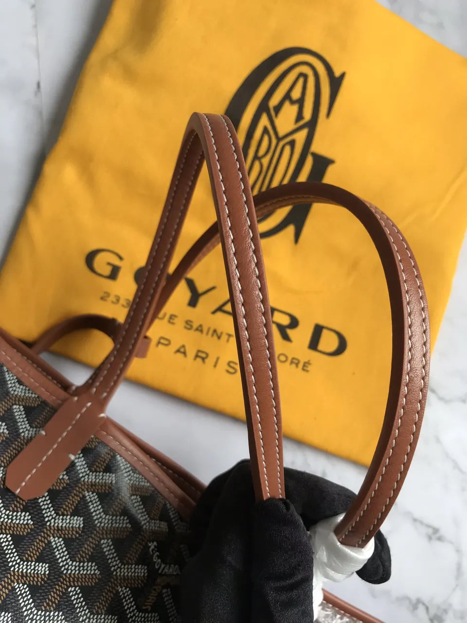 Goyard Brown Goyardine Tote - Hình 6