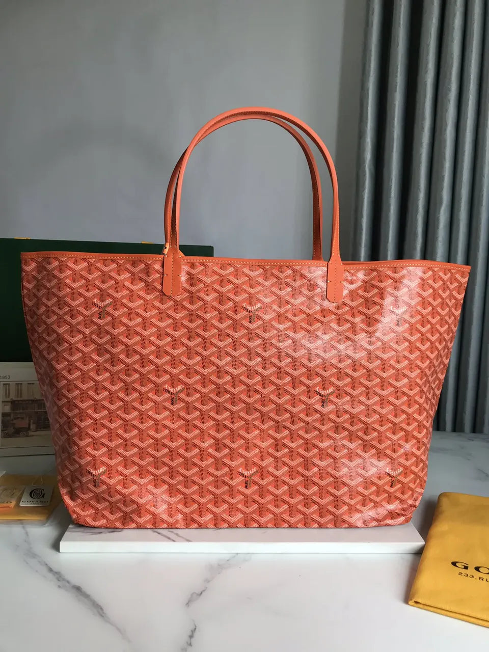 Goyard Orange Saint Louis Tote - Hình 4