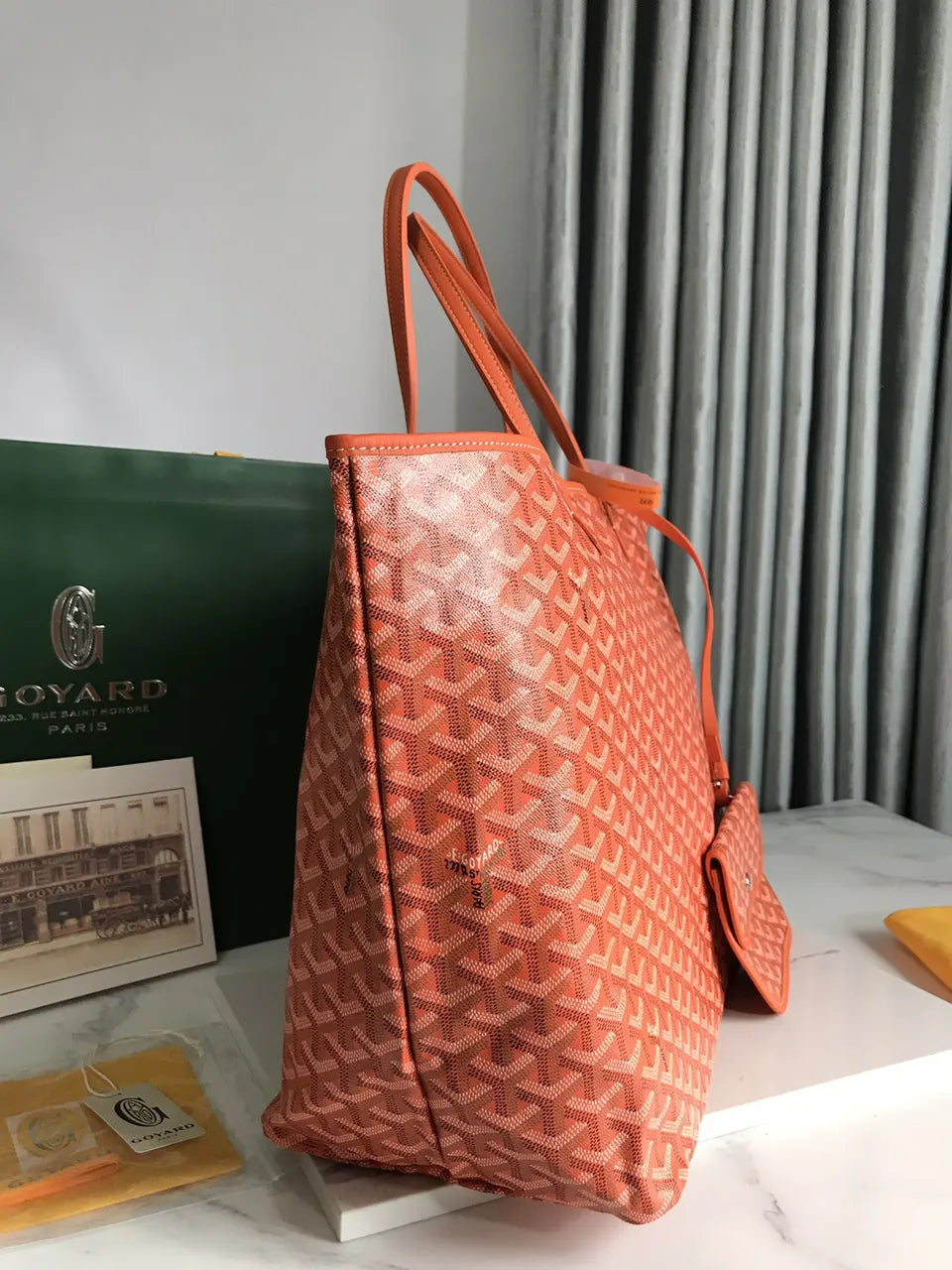 Goyard Orange Saint Louis Tote - Hình 2