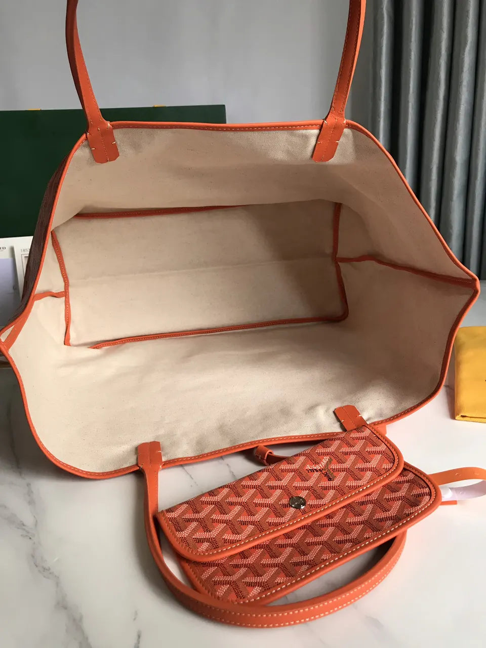 Goyard Orange Saint Louis Tote - Hình 7