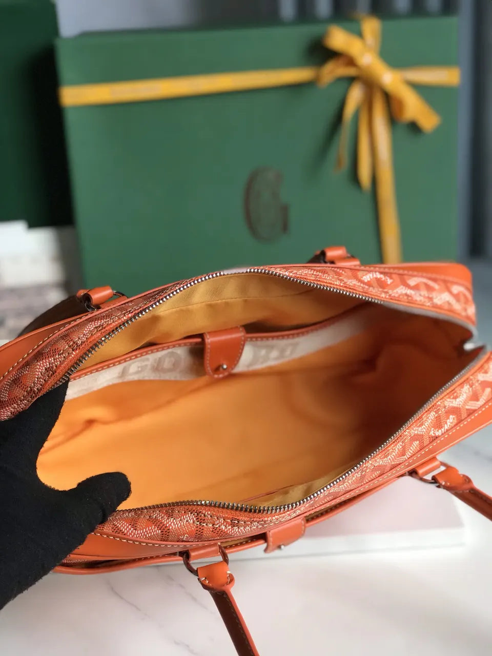 Goyard Orange Aligre Bag - Hình 9