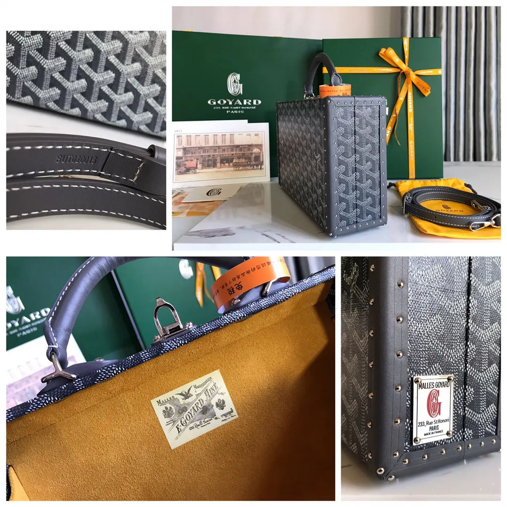 Goyard Gray Case Bag - Hình 9