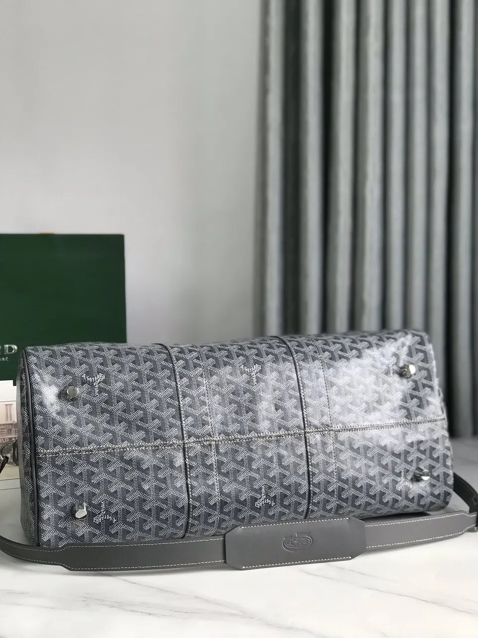 Goyard Grey Travel Bag - Hình 3
