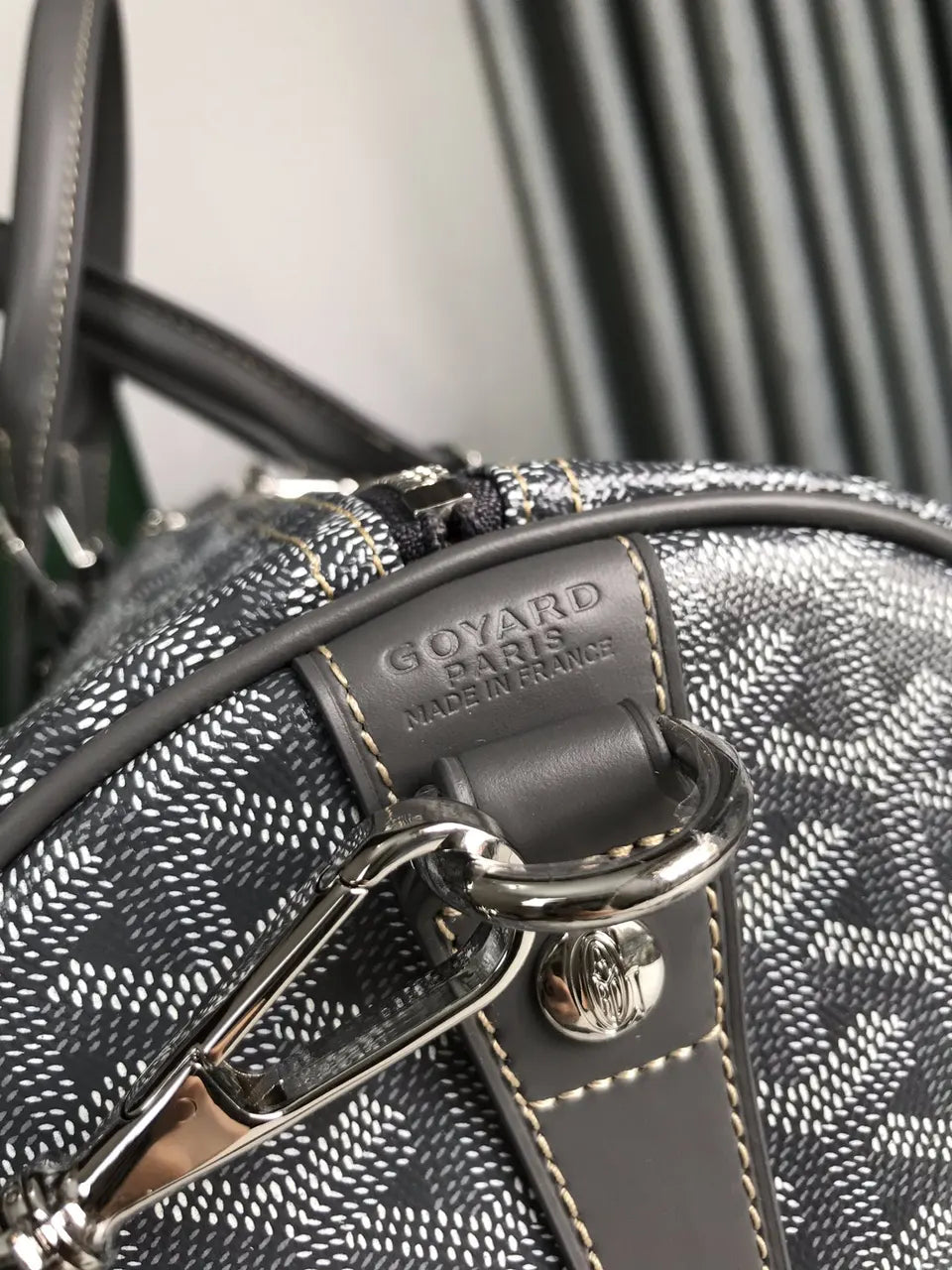 Goyard Grey Travel Bag - Hình 6