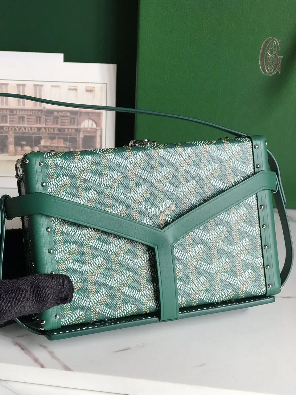 Goyard Vert Saigon Box Bag - Hình 2
