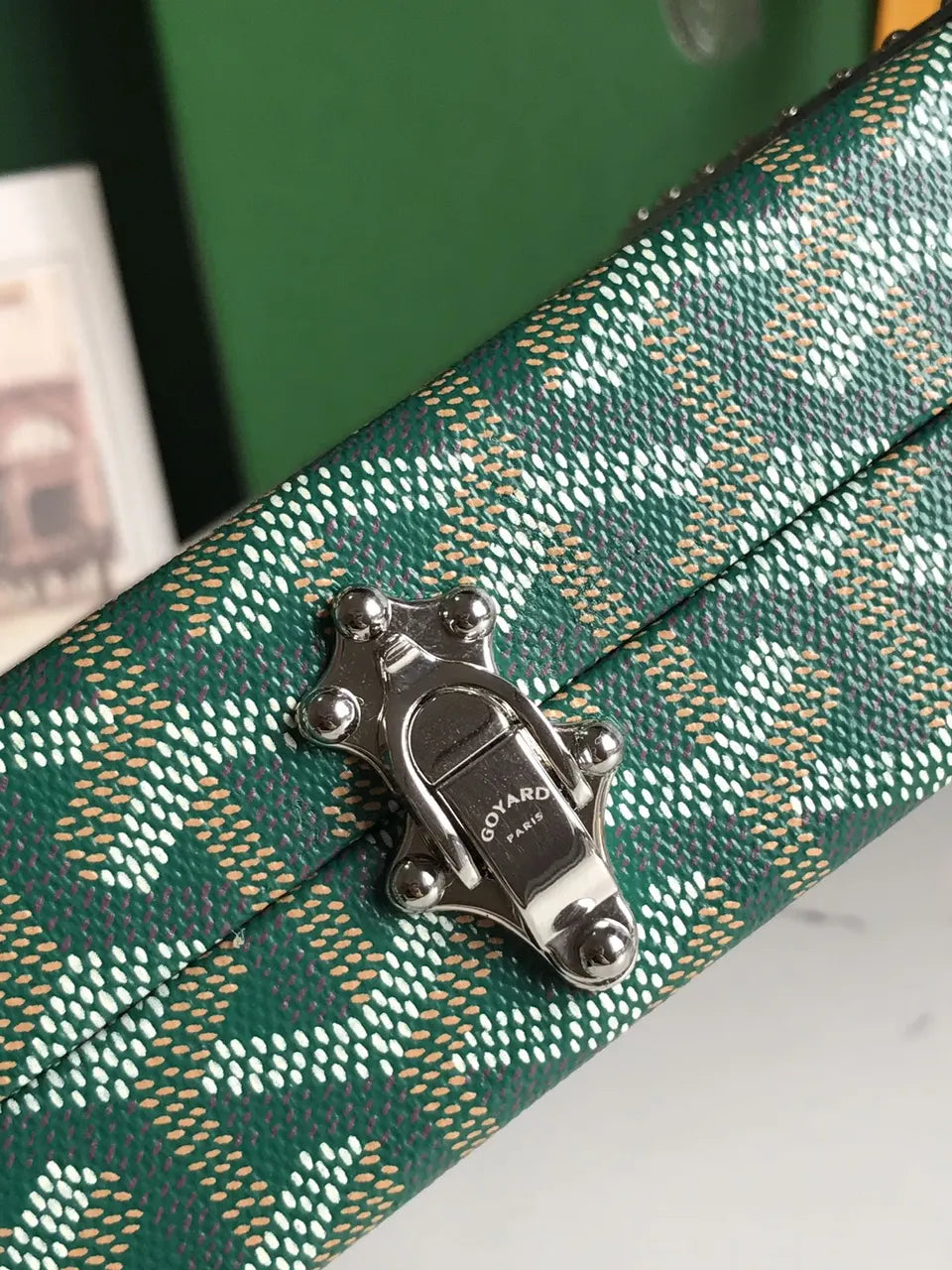 Goyard Vert Saigon Box Bag - Hình 6