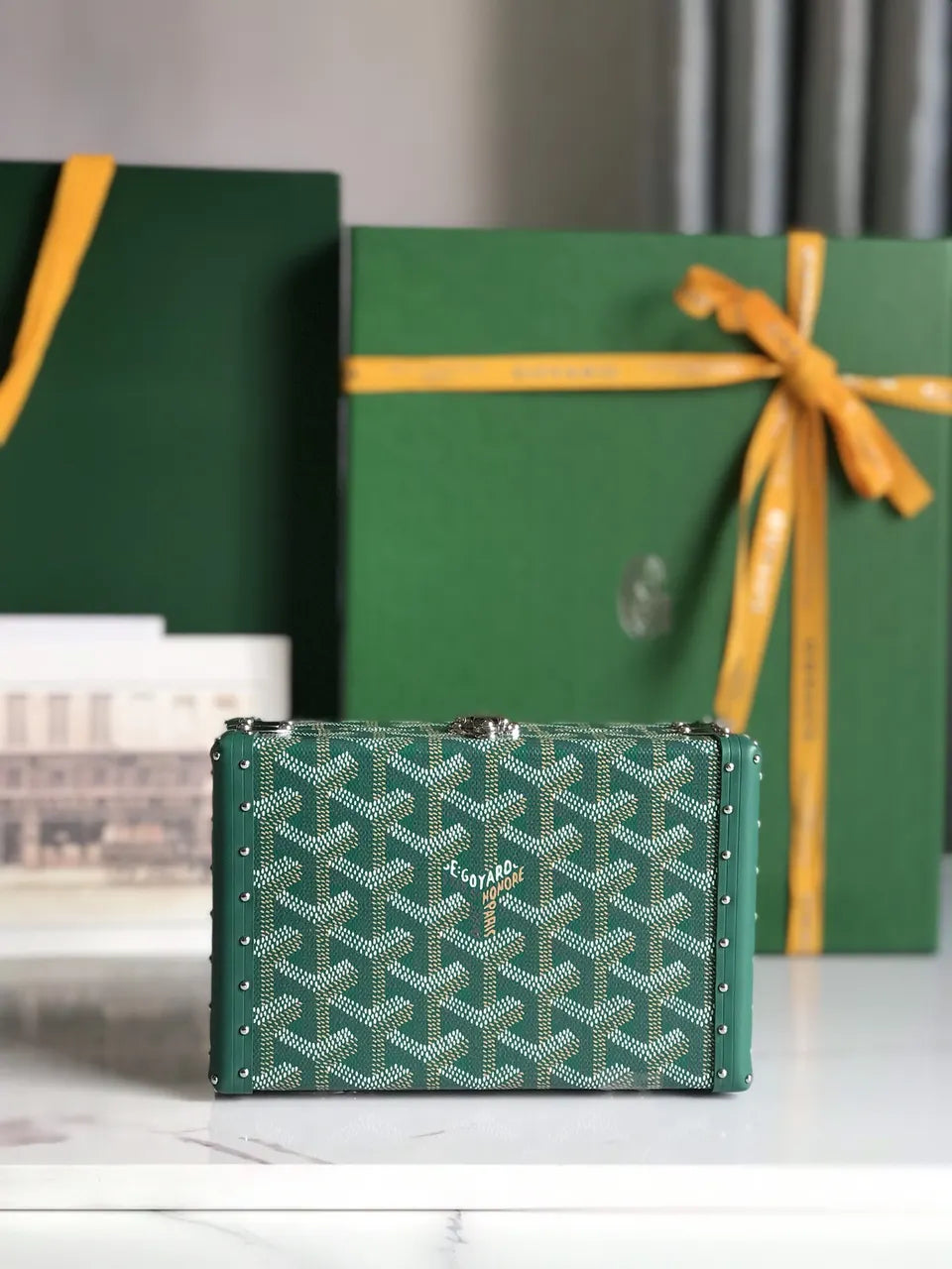 Goyard Vert Saigon Box Bag - Hình 3
