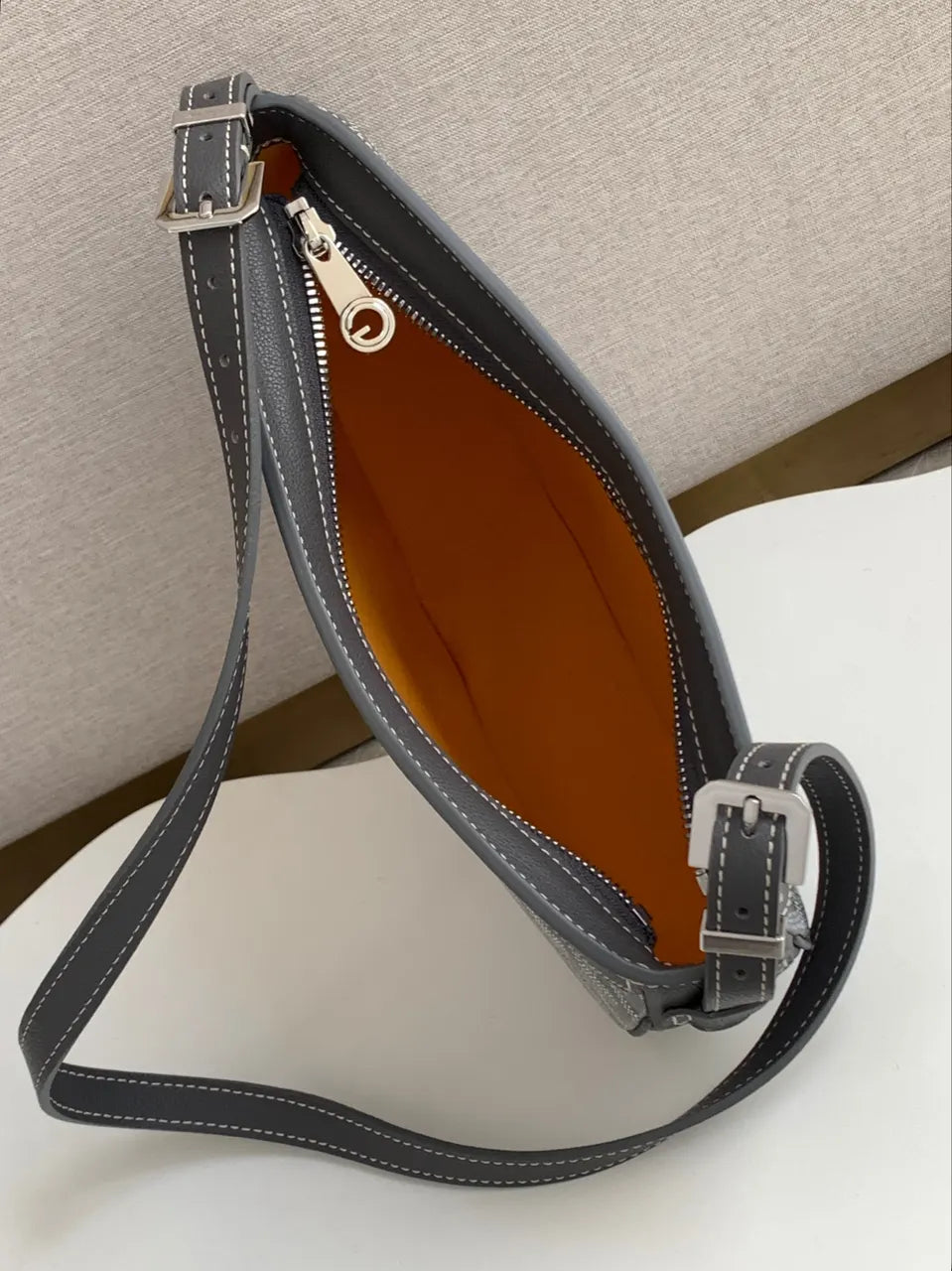 Goyard Grey Half-Moon Bag - Hình 7