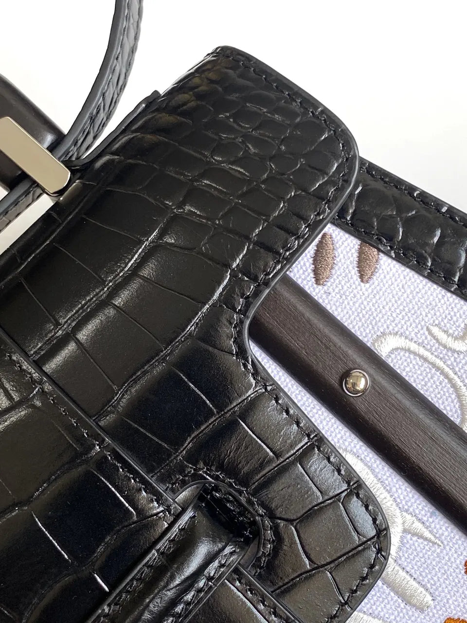 Moynat Parisienne Bag Black Croc - Hình 7