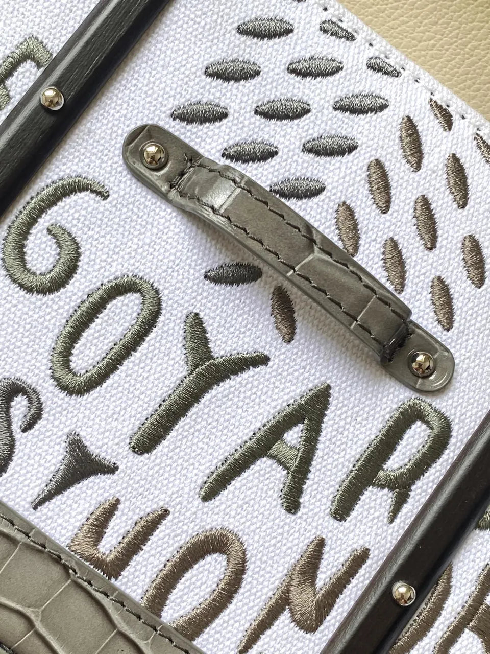Goyard Gray Croc Print Bag - Hình 6