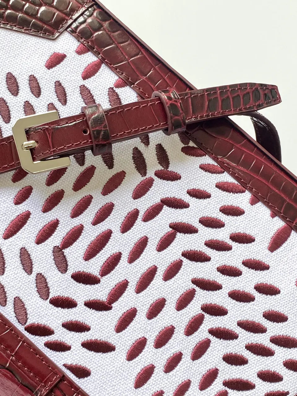 Moynat Burgundy Graffiti Bag - Hình 5
