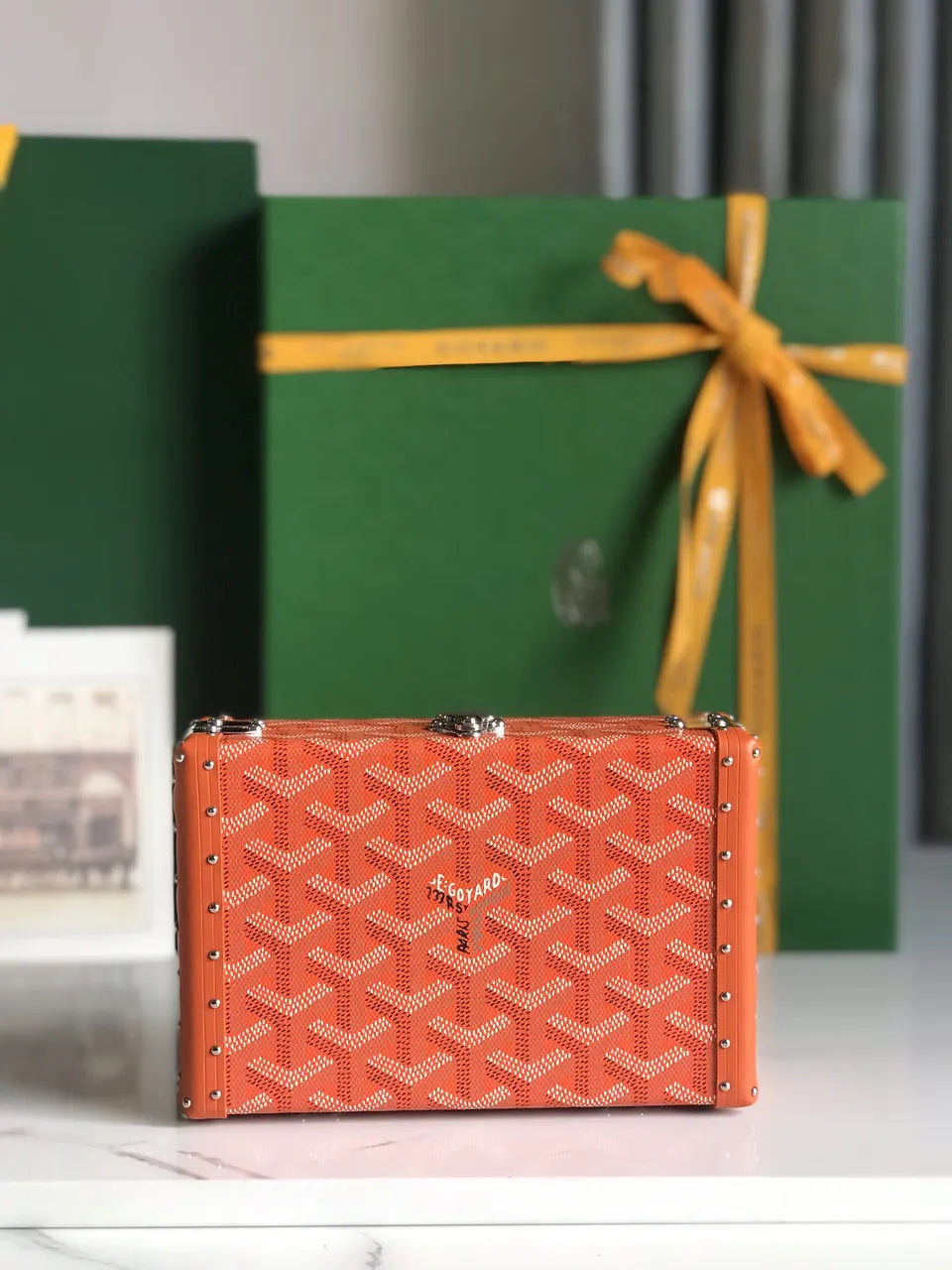 Goyard Tangerine Mini Trunk Bag - Hình 2