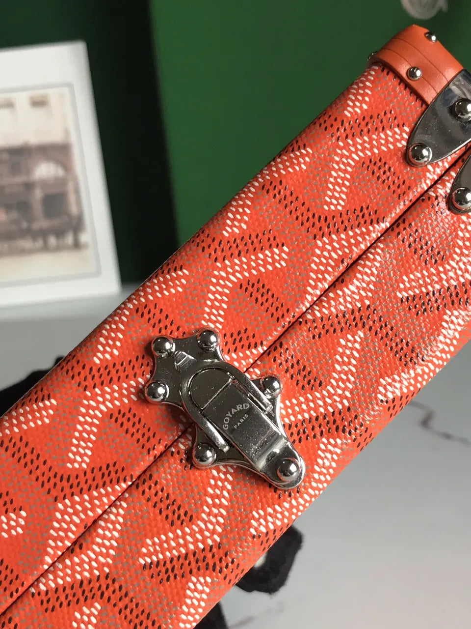 Goyard Tangerine Mini Trunk Bag - Hình 6