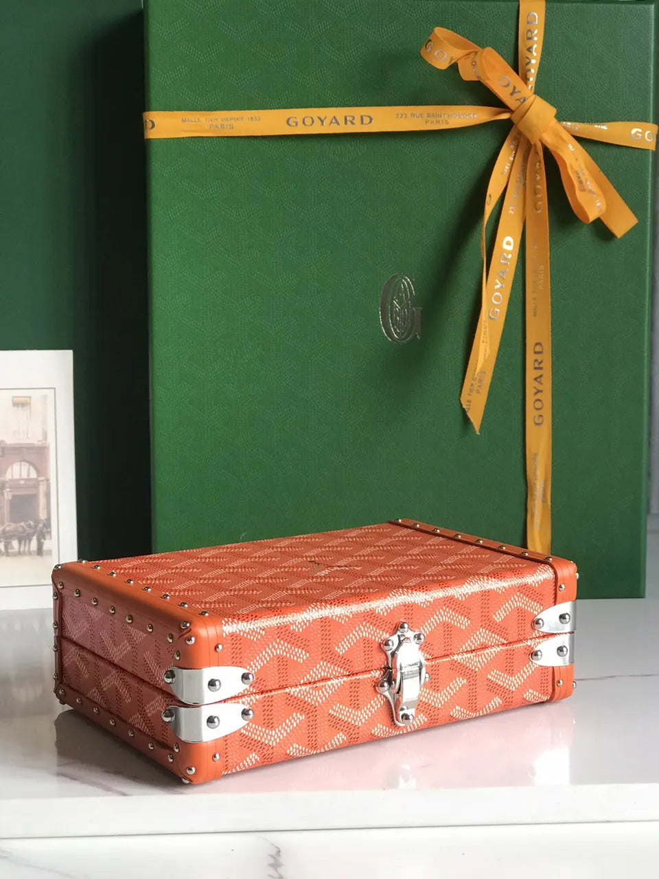 Goyard Tangerine Mini Trunk Bag - Hình 4