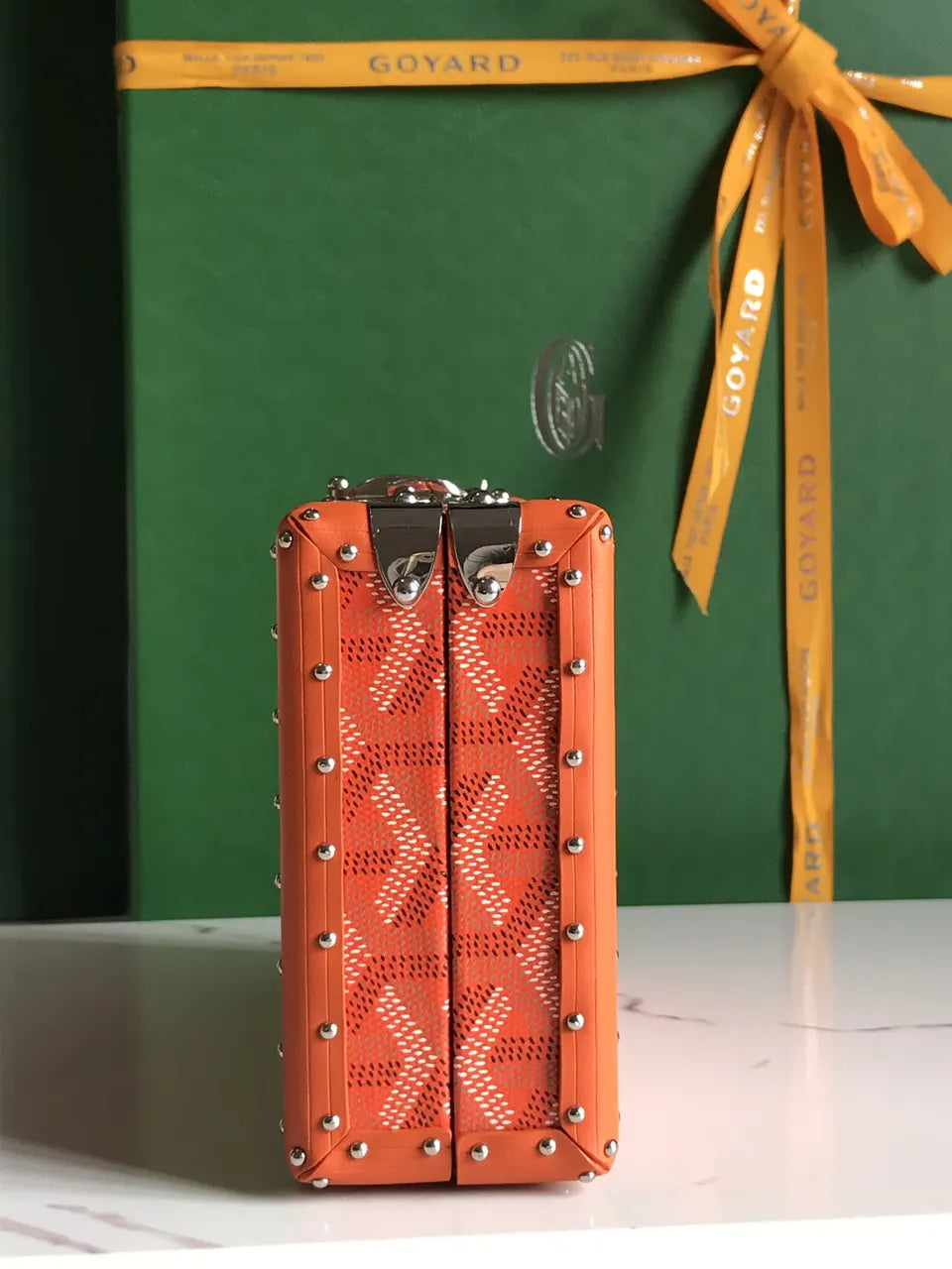 Goyard Tangerine Mini Trunk Bag - Hình 8