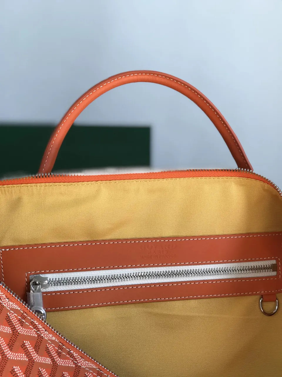 Goyard Orange Duffle Bag - Hình 9