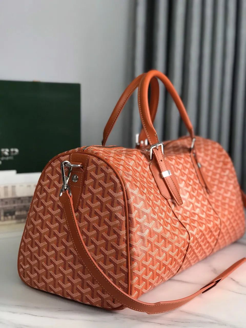 Goyard Orange Saigon Duffle - Hình 4