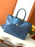 Goyard Blue Goyardine Tote