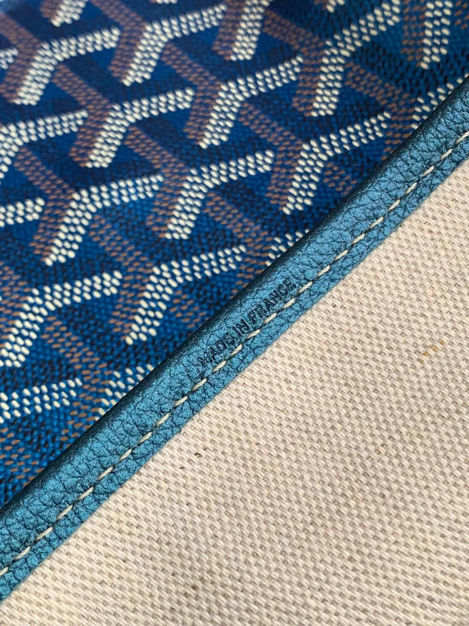 Goyard Blue Goyardine Tote - Hình 8