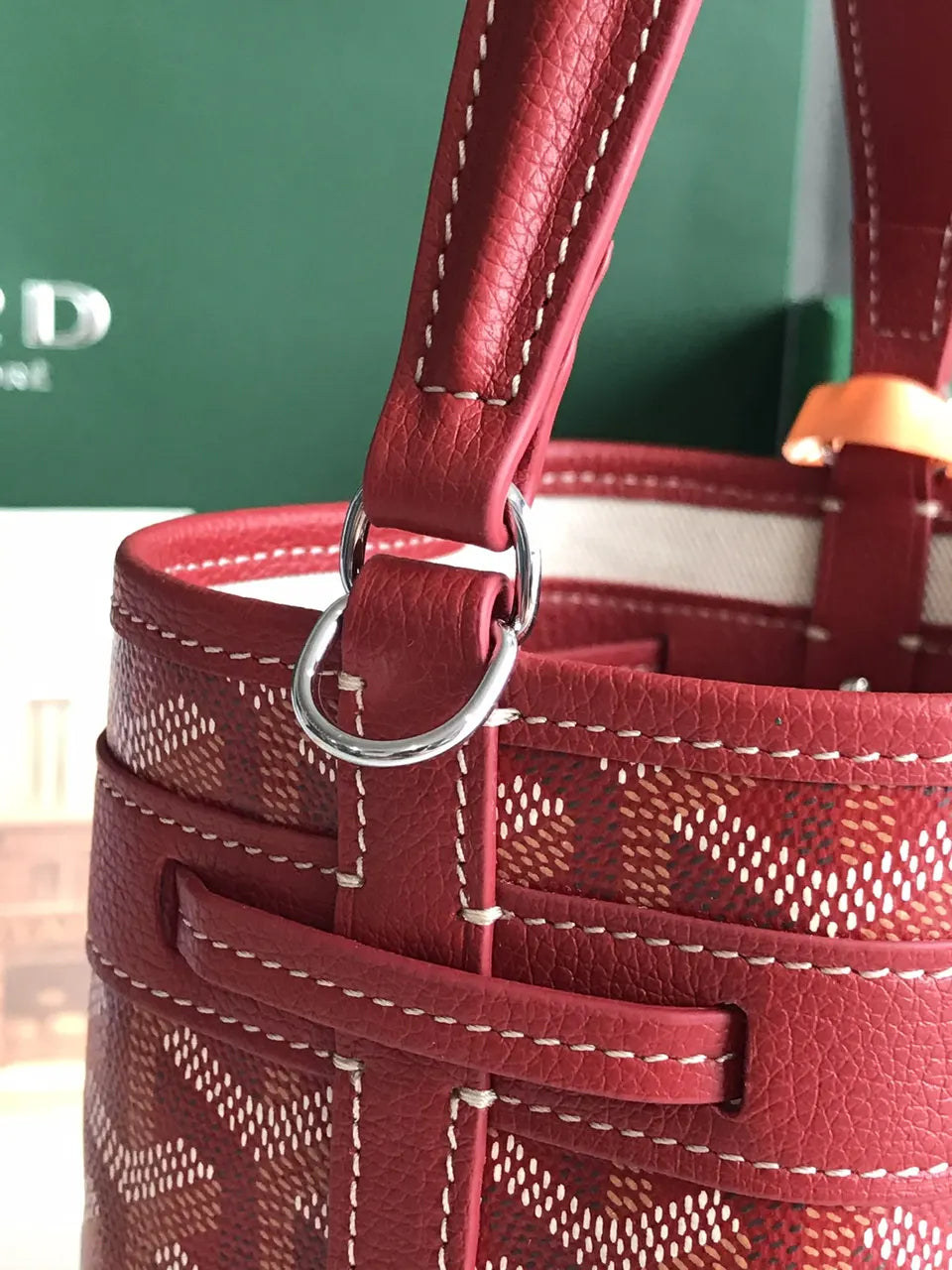 Goyard Red Alpin Bucket Bag - Hình 4