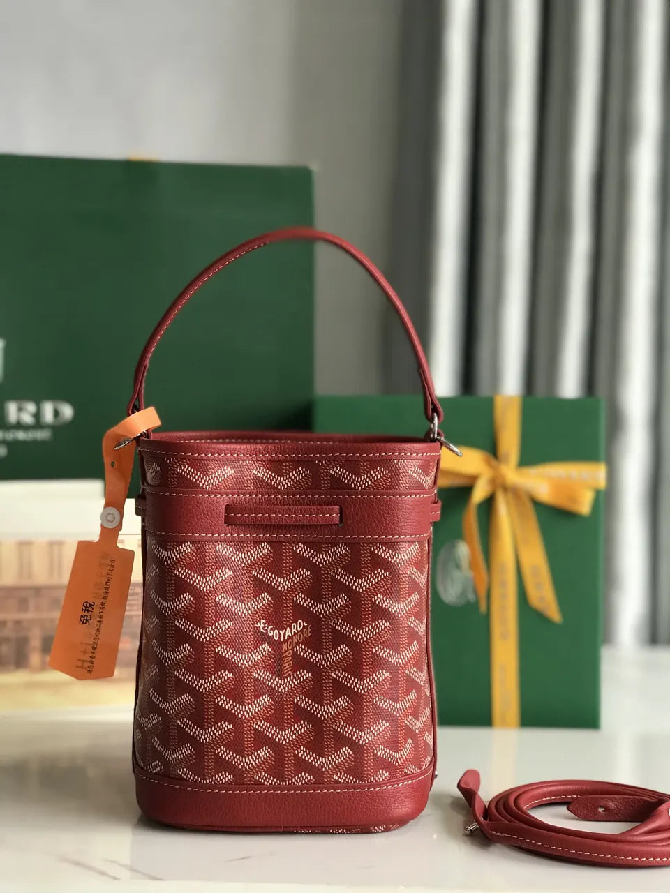 Goyard Red Alpin Bucket Bag - Hình 3