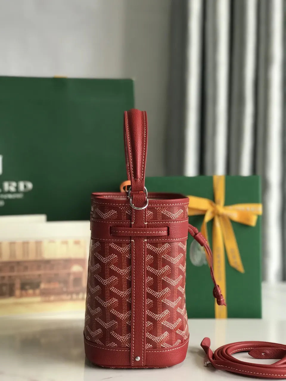Goyard Red Alpin Bucket Bag - Hình 2