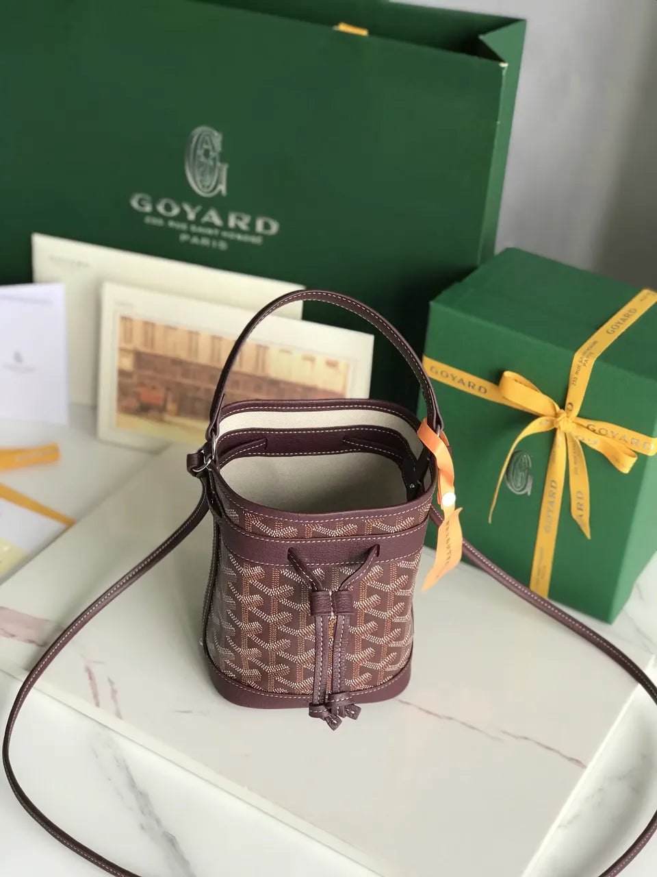 bucket Goyard Plum Petit Flot Bag - Hình 2