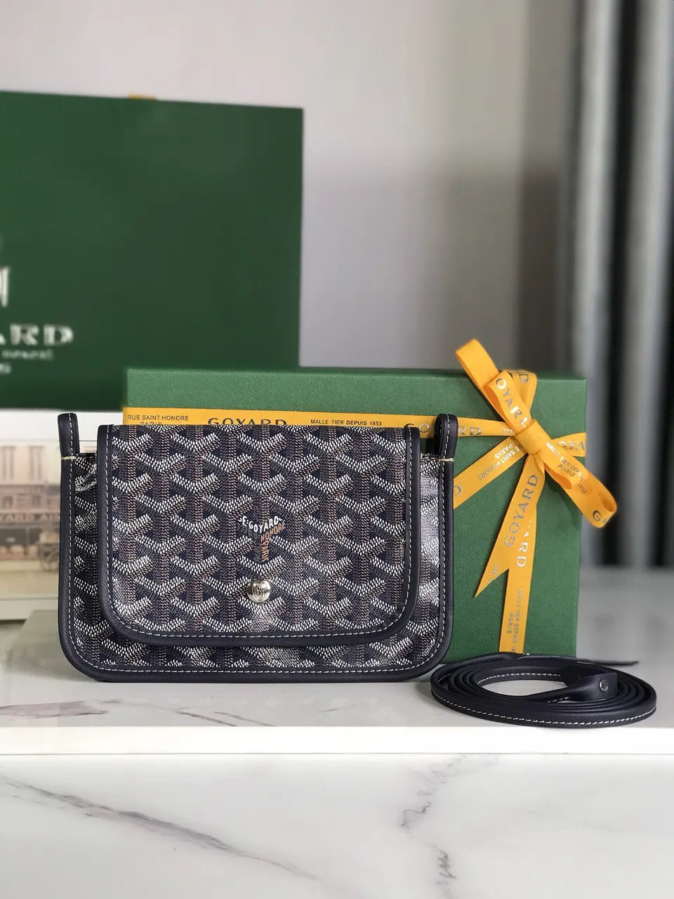 classic Goyard Navy Blue Minaudière