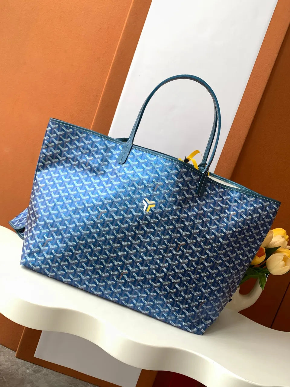 Goyard Blue Anjou Tote