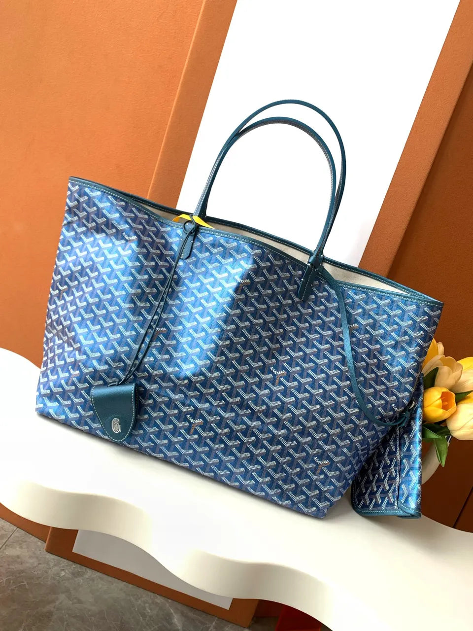 Goyard Blue Anjou Tote - Hình 3