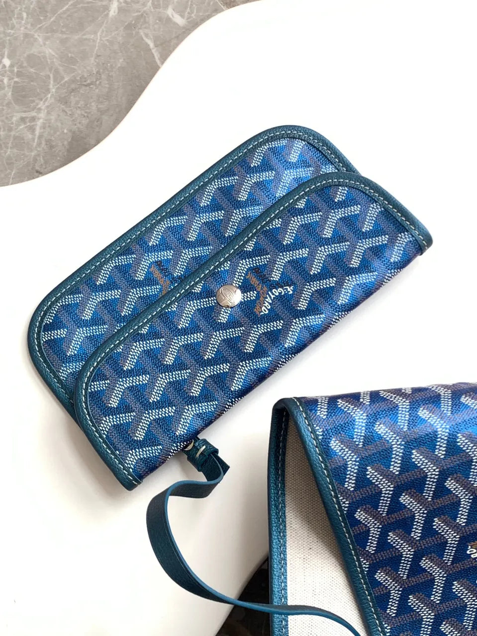 Goyard Blue Anjou Tote - Hình 5