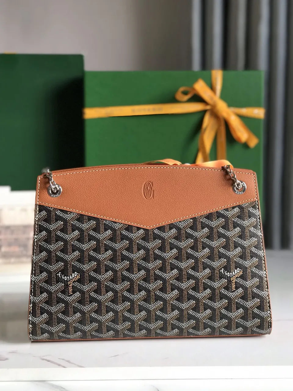chain Goyard Brown Saigon Souple Bag - Hình 3