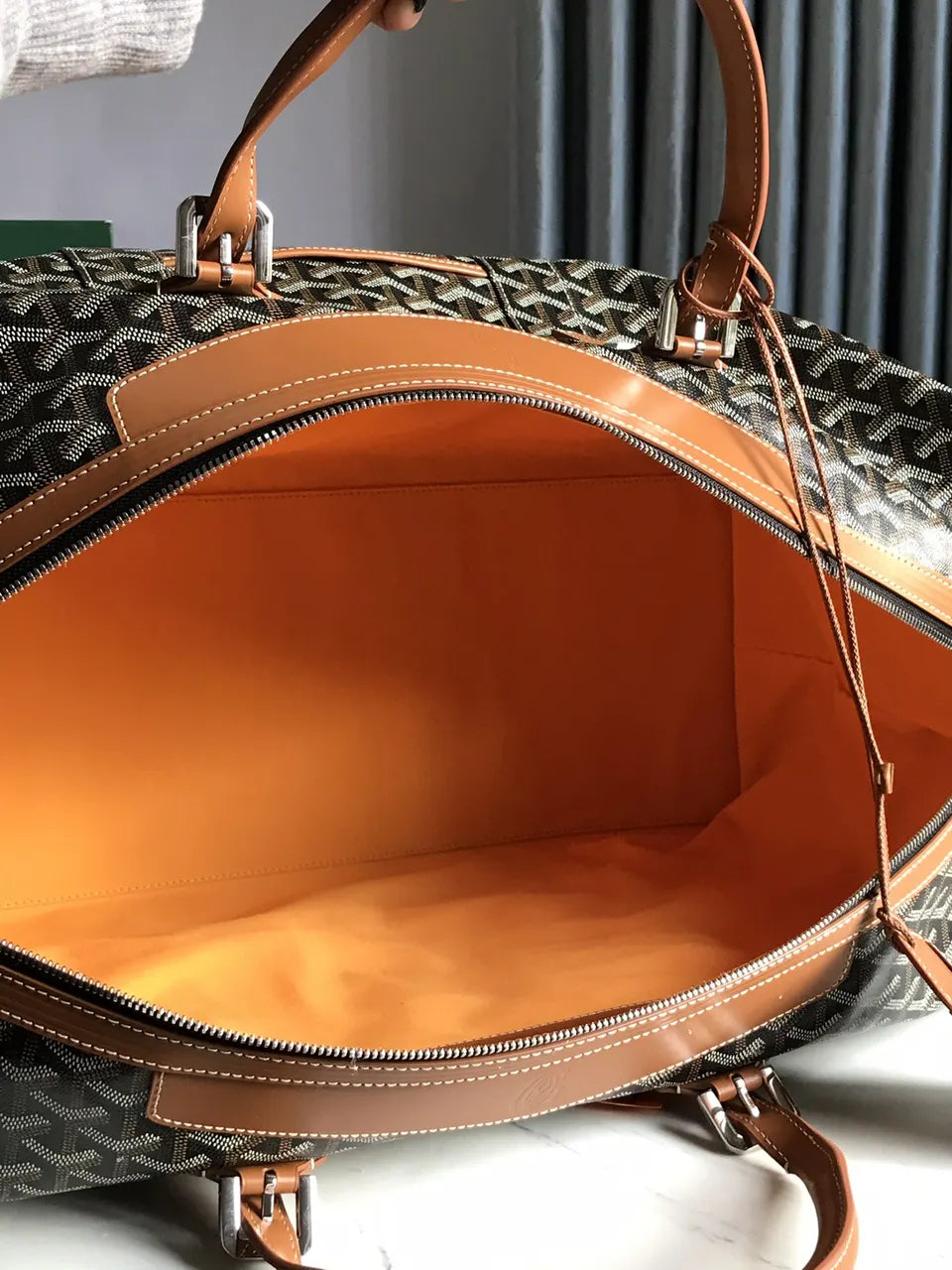 Goyard Brown Goyardine Weekender - Hình 8