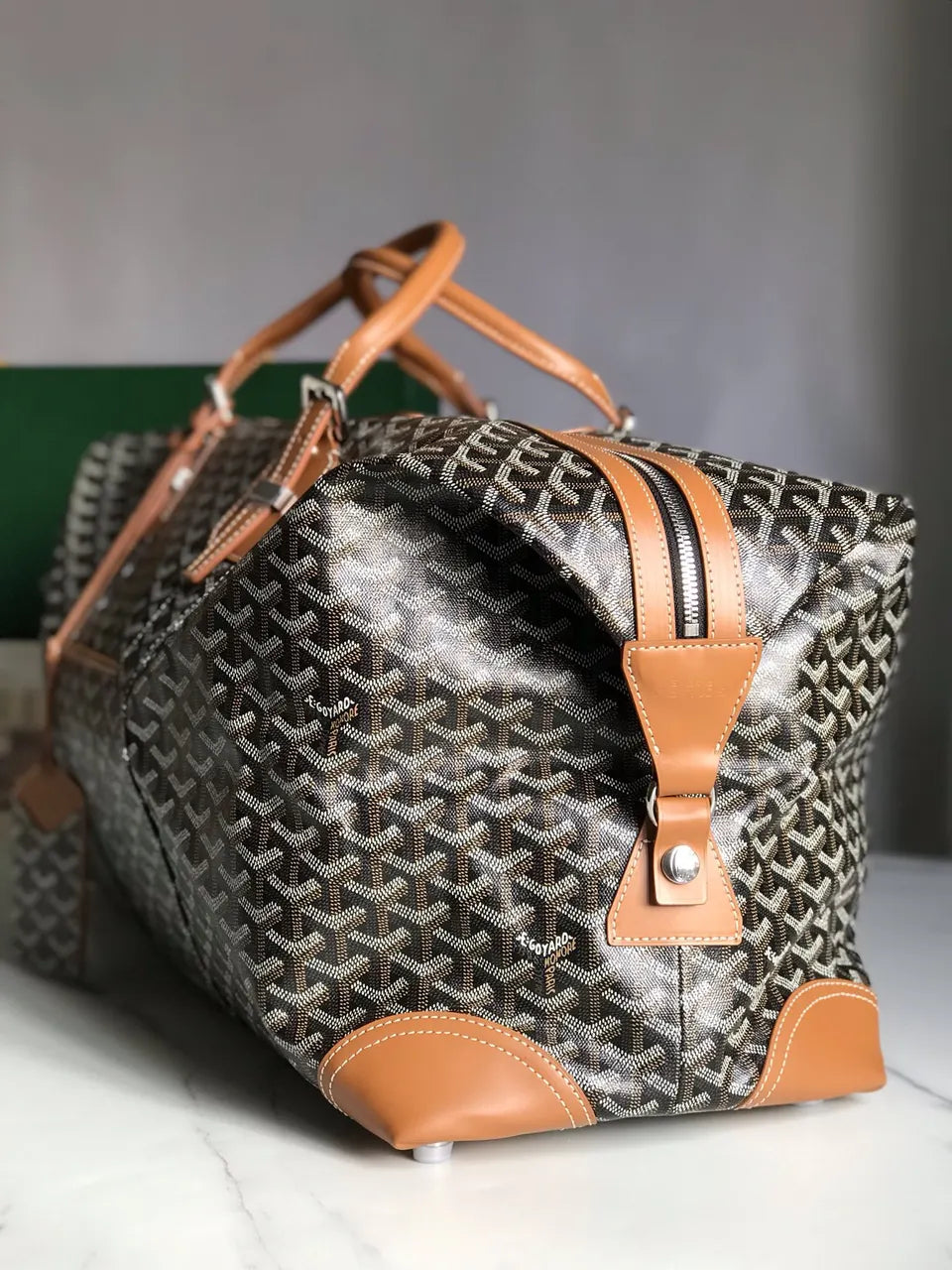 Goyard Brown Goyardine Weekender - Hình 2