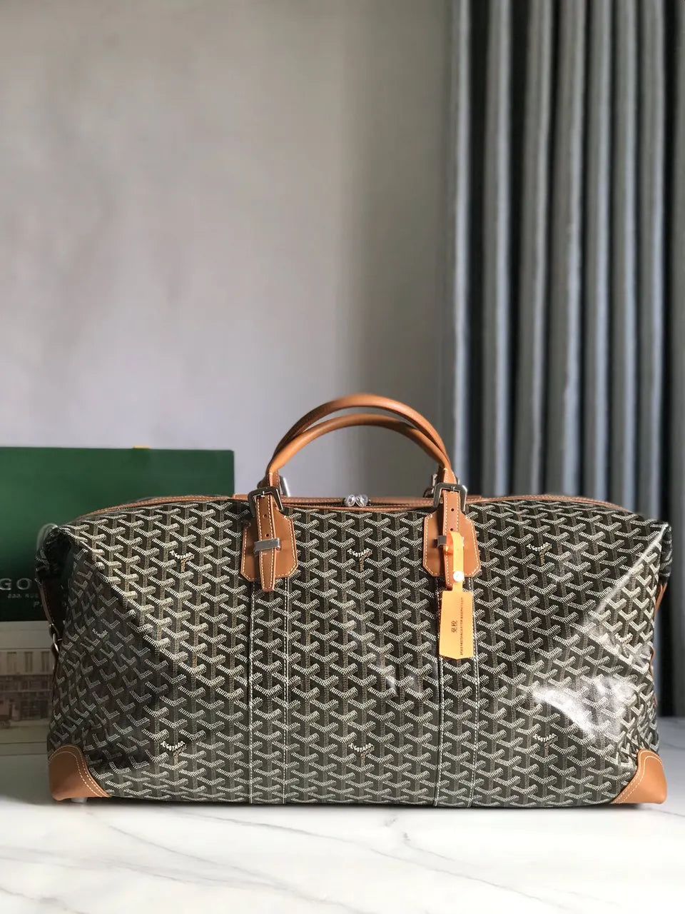Goyard Brown Goyardine Weekender - Hình 3