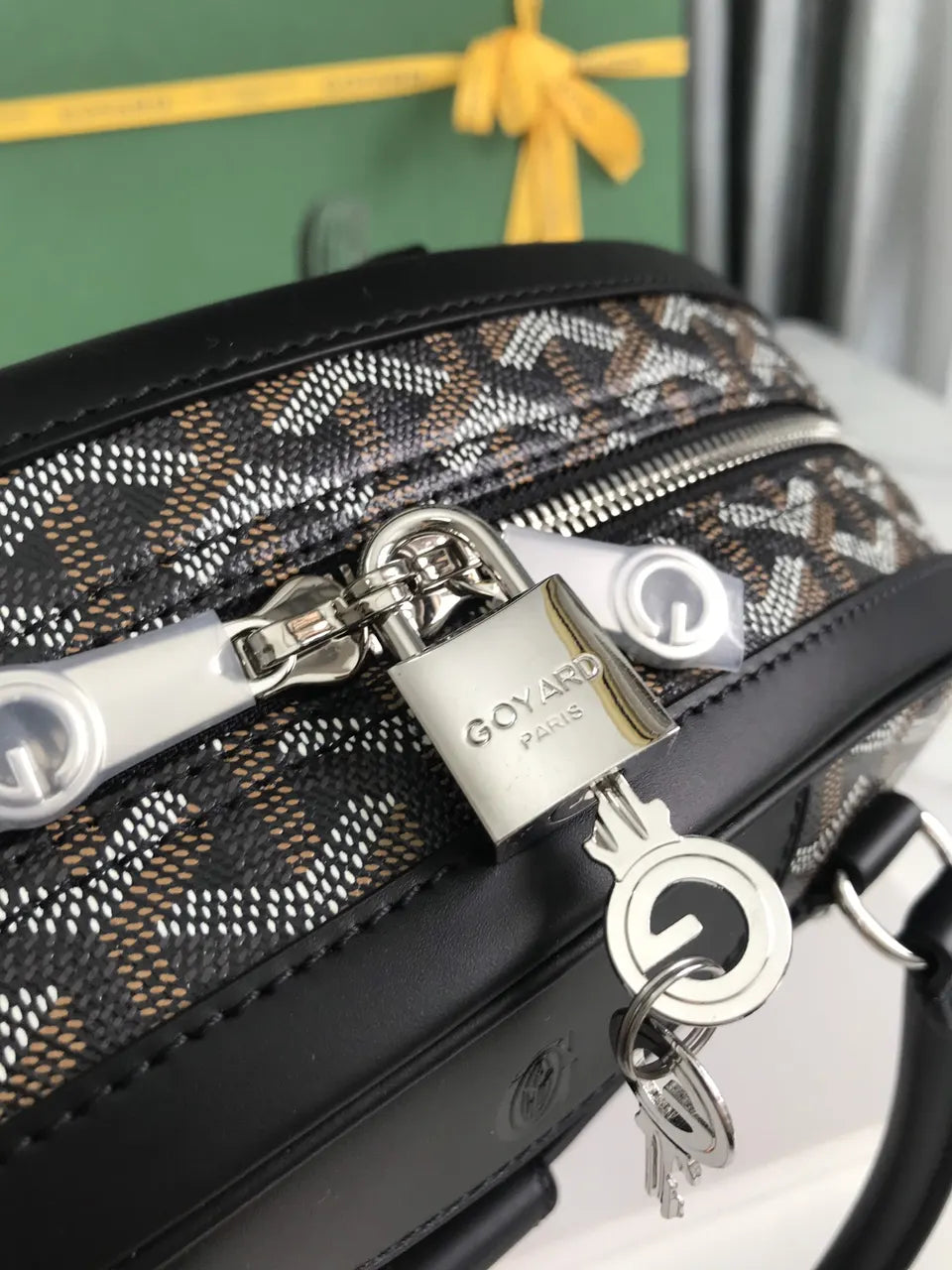 Goyard Black Trianon Bowling Bag - Hình 6