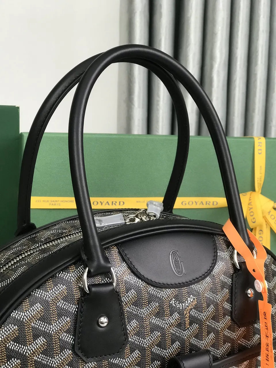 Goyard Black Trianon Bowling Bag - Hình 3