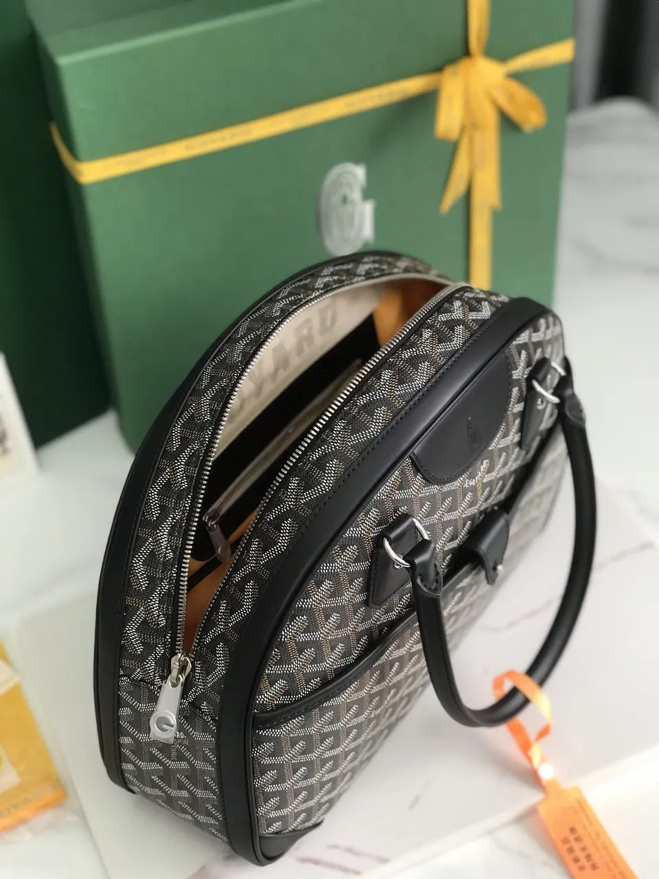 Goyard Black Trianon Bowling Bag - Hình 7