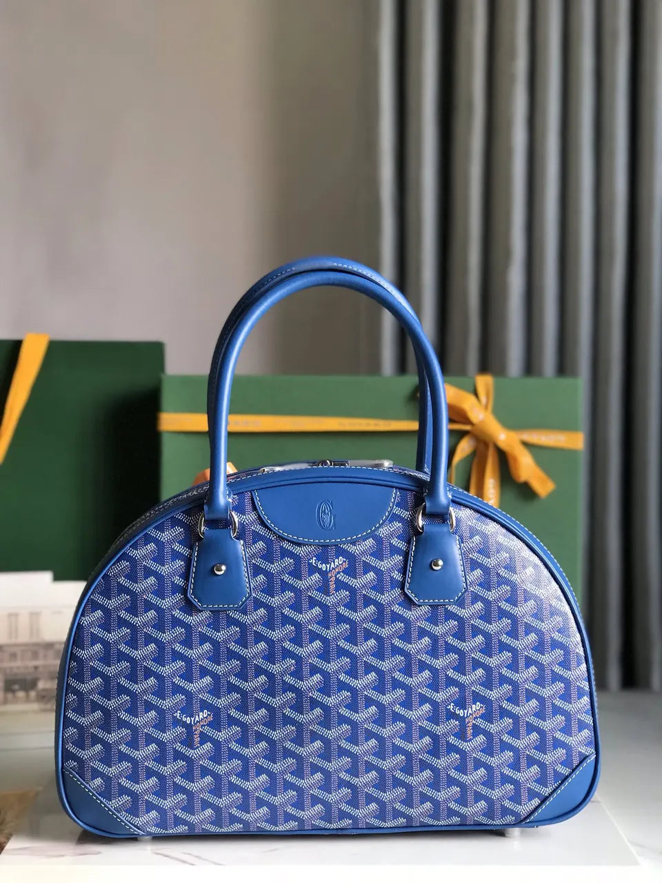 signature Goyard Blue Saigon Souple Bag - Hình 3
