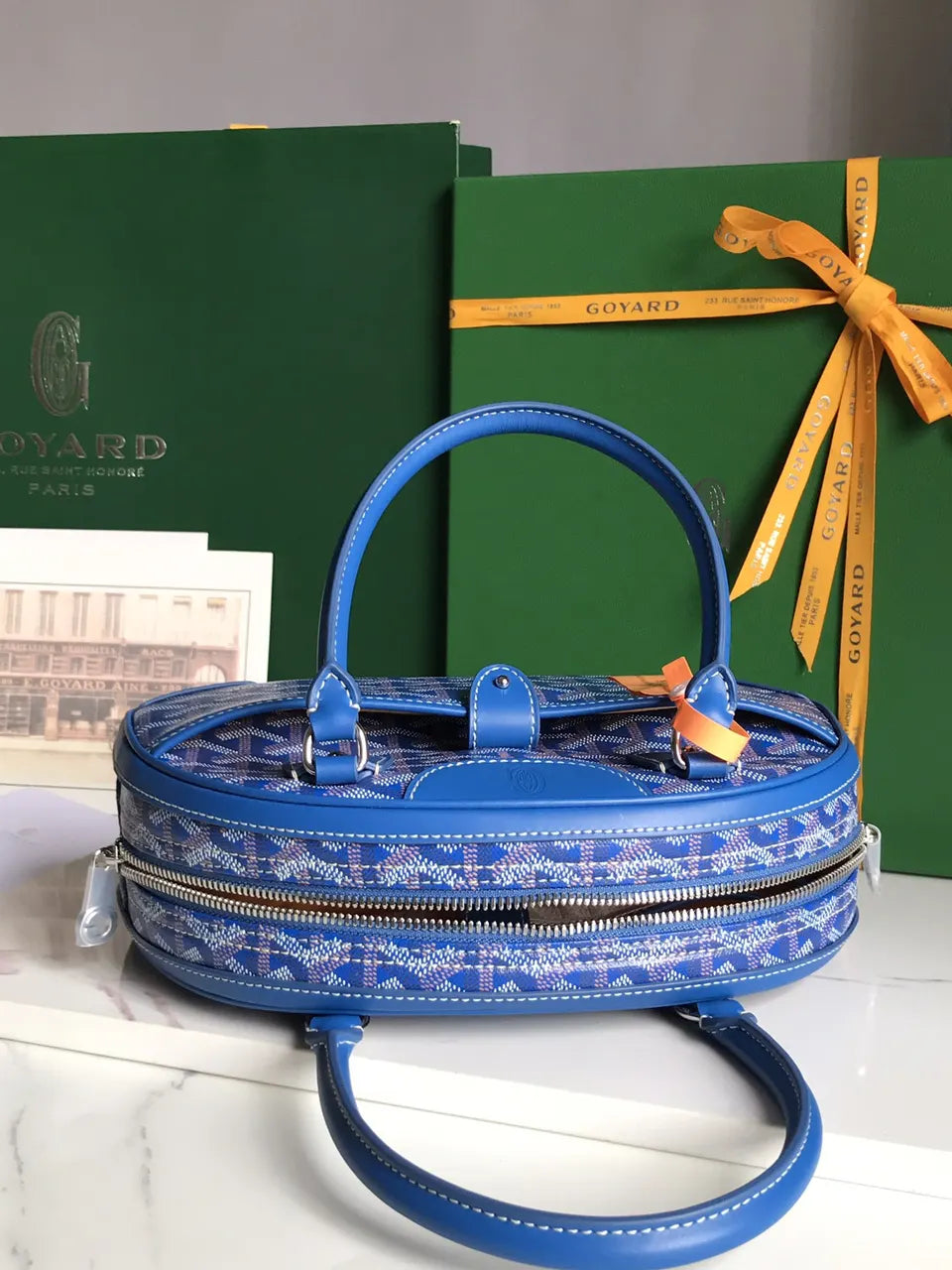 Goyard Blue Dome Bag - Hình 6