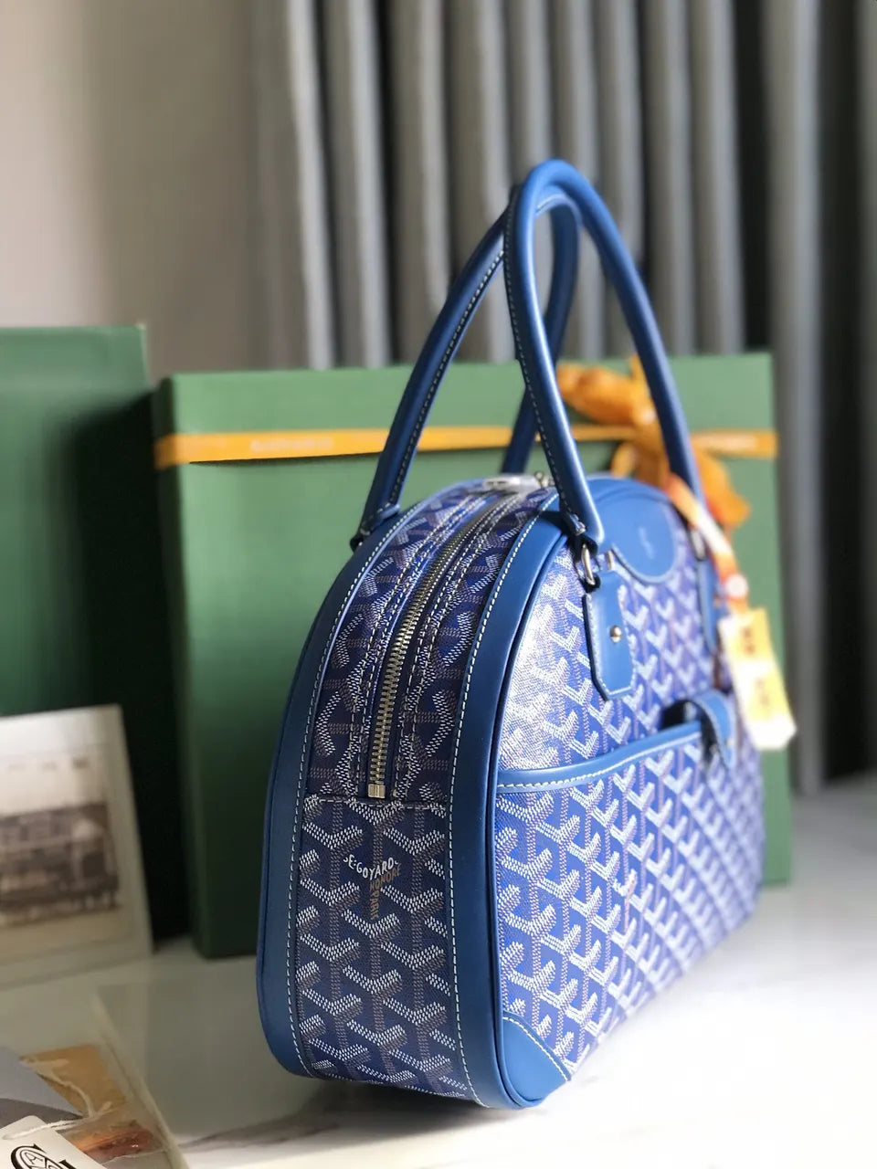 signature Goyard Blue Saigon Souple Bag - Hình 2