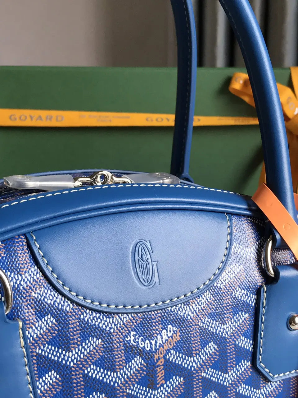 signature Goyard Blue Saigon Souple Bag - Hình 5