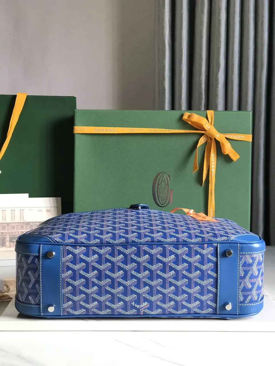 signature Goyard Blue Saigon Souple Bag - Hình 6