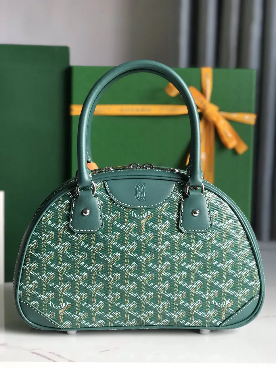 Goyard Emerald Green Bowling Bag - Hình 3